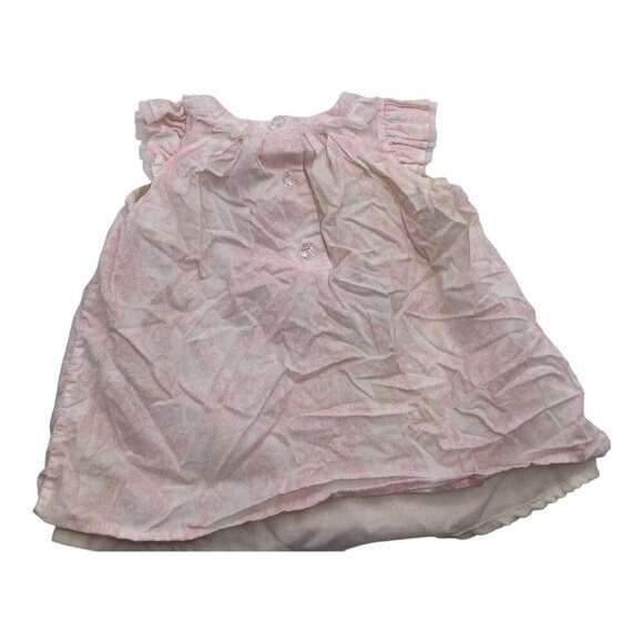 Piper & Posie Dress Baby Girl 3-6M Pink‎ & White Floral Ruffle Sleeve Bow Accent - Picture 2 of 11